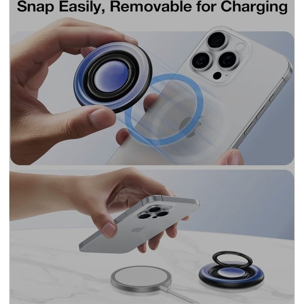 Phone Ring Grip for MagSafe with Fidget Spinner [2025] - 360° Black Galaxy - Picture 7 of 12